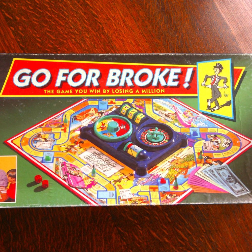 Go for Broke Board Game MB Games Vintage 1993 Family Kid's Stock Market Losing $